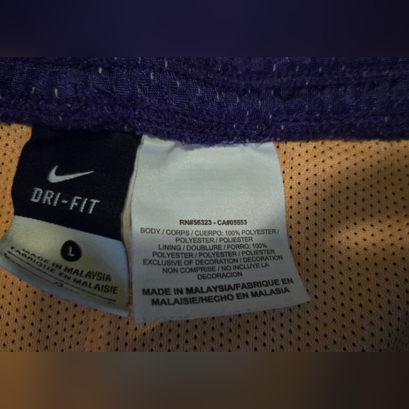 Nike, Women's size Large, Shorts, Athletic, Mesh, Purple, Yellow, Perfect Shape - Picture 5 of 8